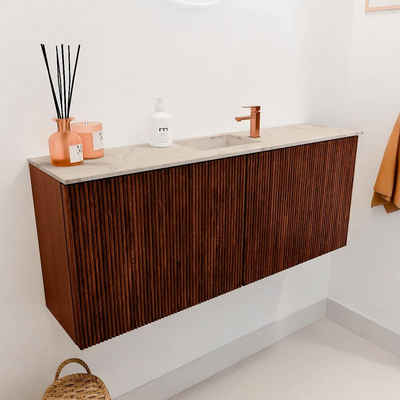 Mondiaz JOYA-DLUX Meuble de toilette 100cm - couleur Ruby - Vasque FAYE position Milieu 1 trou de robinet couleur Frappe