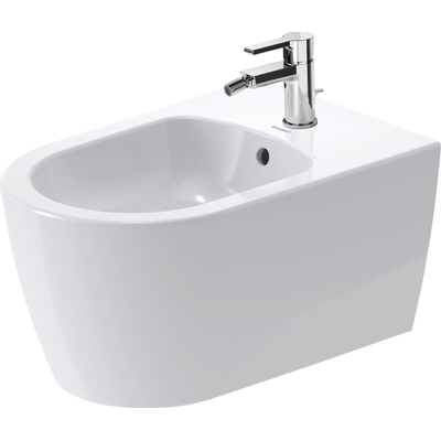 Duravit Me by starck Wandbidet - 37x57cm - met kraangat - met overloop - zonder wondergliss - glans wit