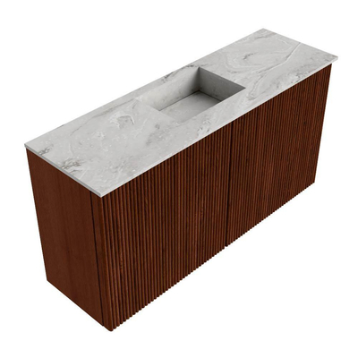 Mondiaz JOYA-DLUX 80cm toiletmeubel - kleur Ruby - Wastafel FAYE positie Midden 1 kraangat kleur Glace.