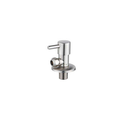 FugaFlow Eccelente Accès Robinet d'arrêt d'angle - coudé - raccord mural 1/2"" - raccord à compression 3/8"" / 10mm pour tuyau - Acier inoxydable brossé PVD (inox)