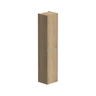 Thebalux Type badkamerkast 35x165X29cm greeplijst mat wit rechtsdraaiend 2 deuren met softclose MDF/spaanderplaat sequoia