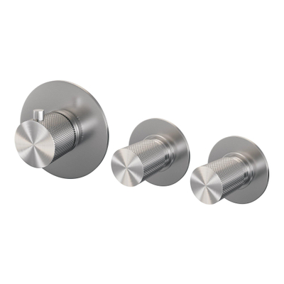 Brauer Brushed Carving Mitigeur thermostatique encastré - avec partie encastrée - 3 boutons carving - PVD - inox brossé