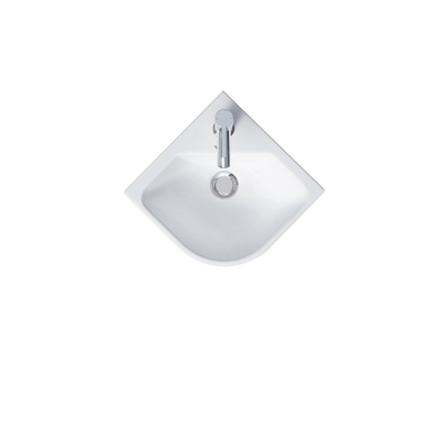 Duravit ME by Starck lave-mains d’angle 1 trou de robinet avec trop-plein 43,5x38cm blanc mat 722433200
