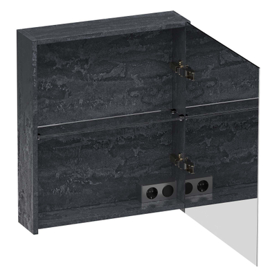 Brauer Impress Armoire de toilette - 60x70x15cm - sans éclairage - 1 porte miroir double droite - Damascus