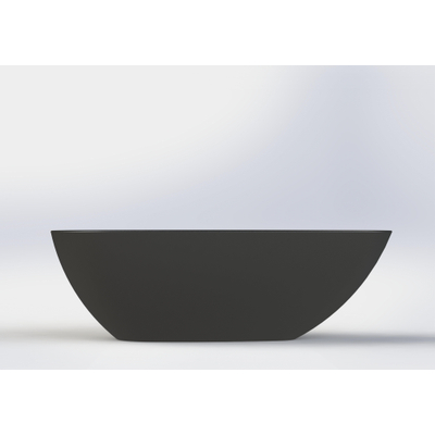 Arcqua Lima baignoire îlot 170x86x54cm marbre coulé noir mat