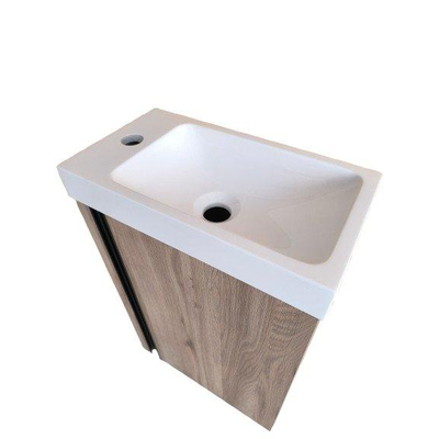 Saniclass Chaci Lavabo de meuble - 40x22cm - marbre reconstitué - blanc brillant