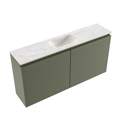 MONDIAZ TURE-DLUX 100cm toiletmeubel Army. EDEN wastafel Ostra positie midden. Zonder kraangat.