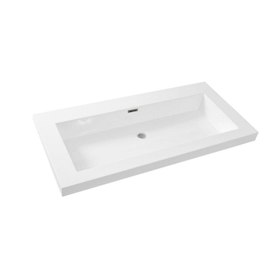 Wiesbaden Vision lavabo - 100x46x17cm - sans trou de robinet - blanc brillant