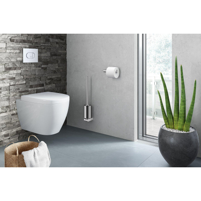 Zack Atore porte-rouleau de toilette - sans couvercle - en L - inox poli
