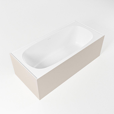 MONDIAZ FREEZE Baignoire autoportante - 180x85cm - Solid surface - lin mat / talc (beige / blanc)