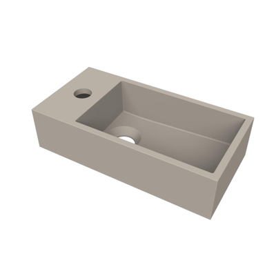 Arcqua Flair fontein - 36x18x9cm - cast marble - 1 kraangat - links - mat klei