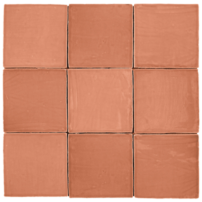 Ceralto Nordico Line wandtegel - 13x13cm - 8.5mm - vierkant - friese witjes - glans coral (roze)