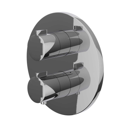 IVY Pact ensemble de douche pluie encastré – douche de tête slim Ø 20 cm – douchette ronde – barre de douche 80 cm – chrome