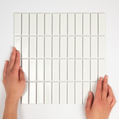 The Mosaic Factory Paris mozaïektegel - 30x30cm - wandtegel - Rechthoek - Porselein Extra White Glans