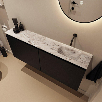 MONDIAZ TURE-DLUX meuble WC 120 cm Urban. EDEN lavabo Glace position droite. Sans trou de robinet.
