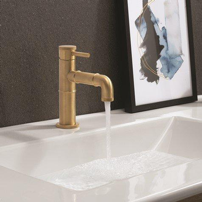 Crosswater MPRO INDUSTRIAL Wastafelkraan - 15.9cm - 1 gats uitloop - 11.2cm geborsteld messing living colours - geborsteld messing (goud)