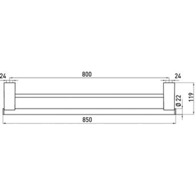 Emco System 2 dubbele handdoekhouder 80cm chroom