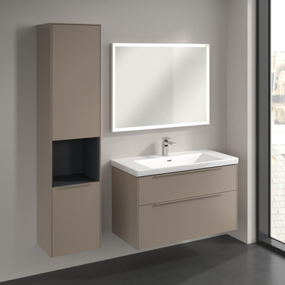 Villeroy & Boch Subway 3.0 Hoge kast - 171x40x36.2cm - 2 deuren - taupe