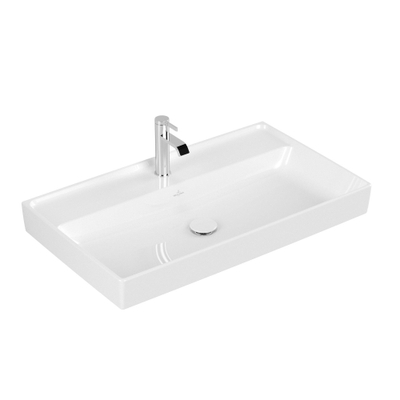 Villeroy & Boch Collaro meubelwastafel - 80x47cm - zonder overloop - 1 kraangat CeramicPlus - White Alpine (glans wit)