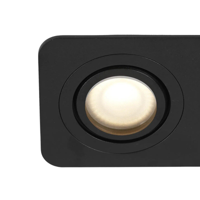 QAZQA Alberto Ensemble de spots encastrés - 2 spots - 11x17,5cm - lampe LED claire incluse - IP44 - Rectangulaire - Noir