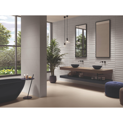 ÉCHANTILLON Terravito Alerno carreau mural - 40x120cm - 7mm - rectifié - Crème