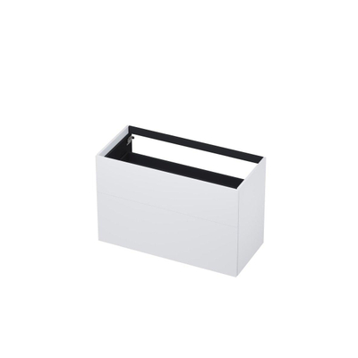 INK Wastafelonderkast - 100x45x65cm - 2 lades - push to open - MDF lak - Mat wit