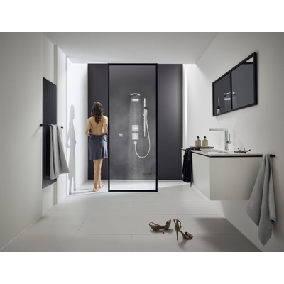 Hansgrohe Finoris wastafelkraan 230 met douche pop-up plug mat wit