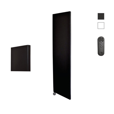 Sanicare HVS Denso Elektrische Radiator - 180x40cm - 948W - met afstandsbediening - thermostaat - zwart - linksonder - zwart