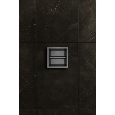 Hotbath &MORE Inbouw Toiletrol Houder - 16x16x13cm - Geborsteld zwart PVD