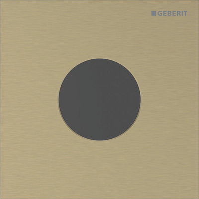 Geberit Type 40 urinioir bedieningsplaat - batterij - rond - messing geborsteld/easy-to-clean - geborsteld messing goud