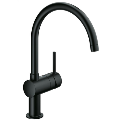 GROHE Minta Mitigeur de cuisine - haut - bec rond pivotant - noir mat