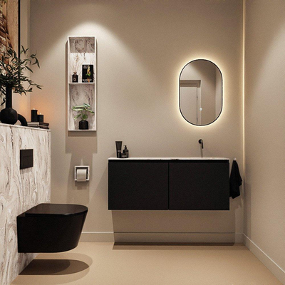 MONDIAZ TURE-DLUX 120cm toiletmeubel Urban. EDEN wastafel Glace positie rechts. Zonder kraangat.