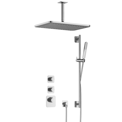 Hotbath Gal IBS40 regendoucheset inbouw - 2 functies - 15cm plafondarm - 27cm rechthoekige hoofddouche - chroom