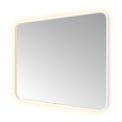 Hotbath &MORE Spiegel - 100x80cm - direct en indirect LED - color changing - spiegelverwarming - met afstandsbediening - mat wit