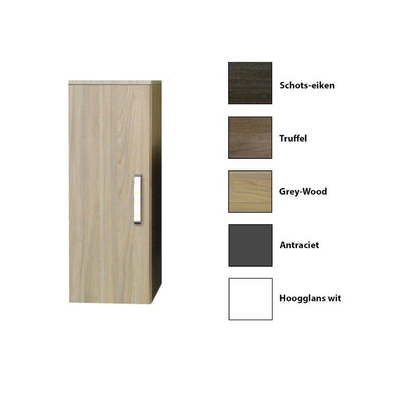 Sanicare Q9 - Q10 - Q11 kolomkast 33.5x32x90cm 1 deur standaard greep met softclose Grey-wood
