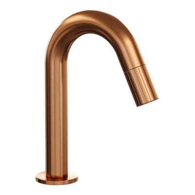 BRAUER Stripe Robinet de lavabo - apparent - bec courbé - cuivre brossé PVD