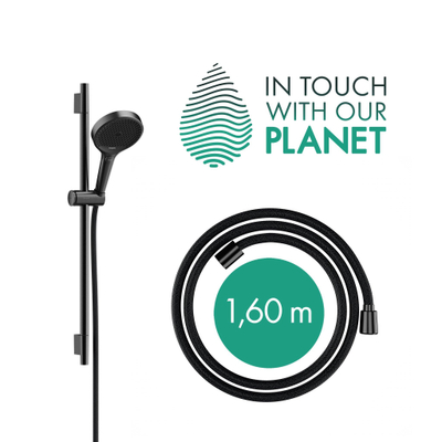 Hansgrohe RainFinity Doucheset - 130 - 3jet - ecosmart S Puro - 65cm Designflex - doucheslang - 160cm - zwart chroom