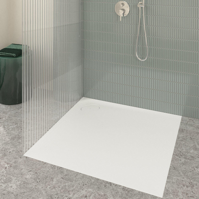 Villeroy & Boch Ecora douchebak - 100x100x3.5cm - hoekafvoer - stone white (wit)