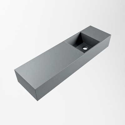 Mondiaz TYNE Fontein - 80x23x12cm - wasbak Rechts - zonder kraangaten - solid surface - Plata