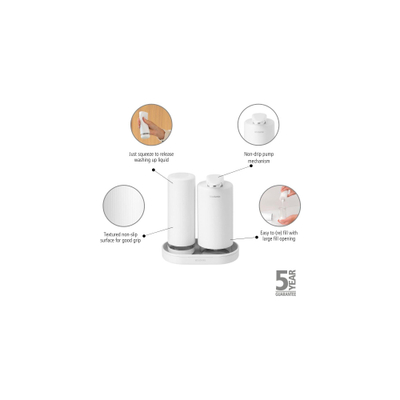 Brabantia SinkStyle Ensemble distributeur de savon - debout - 2x200 ml - mineral fresh blanc