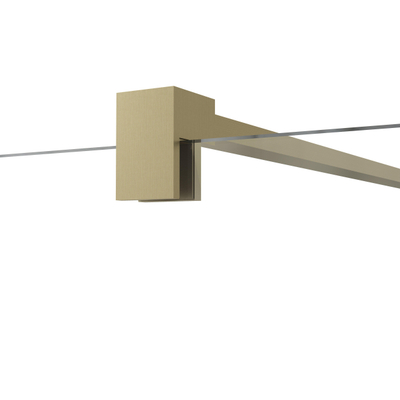 Fortifura Galeria Douchecabine - 90x100x200cm - scharnieren - deurgreep - stabilisatiestang - helder geribbeld - veiligheidsglas - Geborsteld messing PVD (Goud)