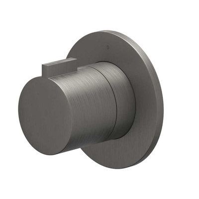 IVY Pact Partie apparente - pour robinet de douche - à passage direct - robinet d'arrêt - symmetry - rosace ronde - Noir métal brossé PVD