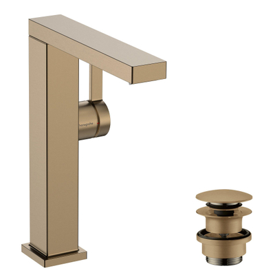 Hansgrohe Tecturis E Eengreeps wastafelkraan - 210 Fine - coolstart - met draaibare uitloop en PushOpen - afvoerplug - geborsteld brons