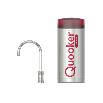 Quooker Classic Nordic Round kokendwaterkraan - draaibare uitloop - Combi reservoir - Warm / kokend water - RVS