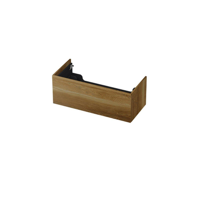 INK Wastafelonderkast - 100x45x37.6cm - 1 lade - push to open - met recht opdekfront - Eiken - ash grey