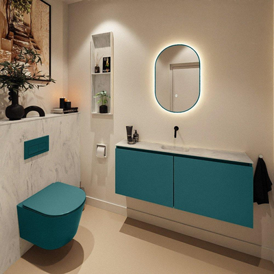 MONDIAZ TURE-DLUX Meuble toilette - 120cm - Smag - EDEN - vasque Opalo - position centrale - sans trou de robinet