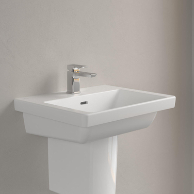 Villeroy & boch subway 3.0 lavabo 55x44x16.5cm rectangle 1 trou pour robinet avec trou de trop-plein pierre blanc mat céramique+