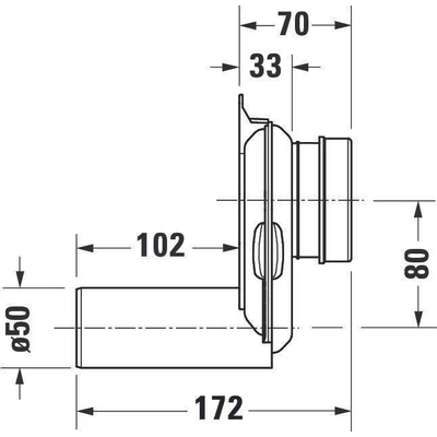 Duravit Urinoirsifon Horizontaal - 50 Mm 0051130000 - grijs/zwart (zwart)