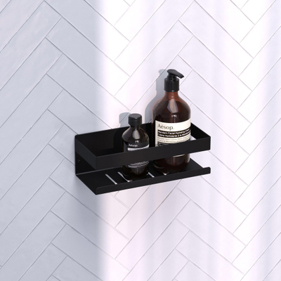 Brauer Etagère de douche - 23x8cm - Noir mat