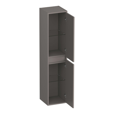 BRAUER Adore Wavy armoire haute - 160x35x35cm - 2 portes - ouvrant à gauche ou à droite - sans poignée - taupe mat